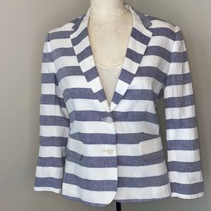 Banana Republic blue&white striped blazer sz 8